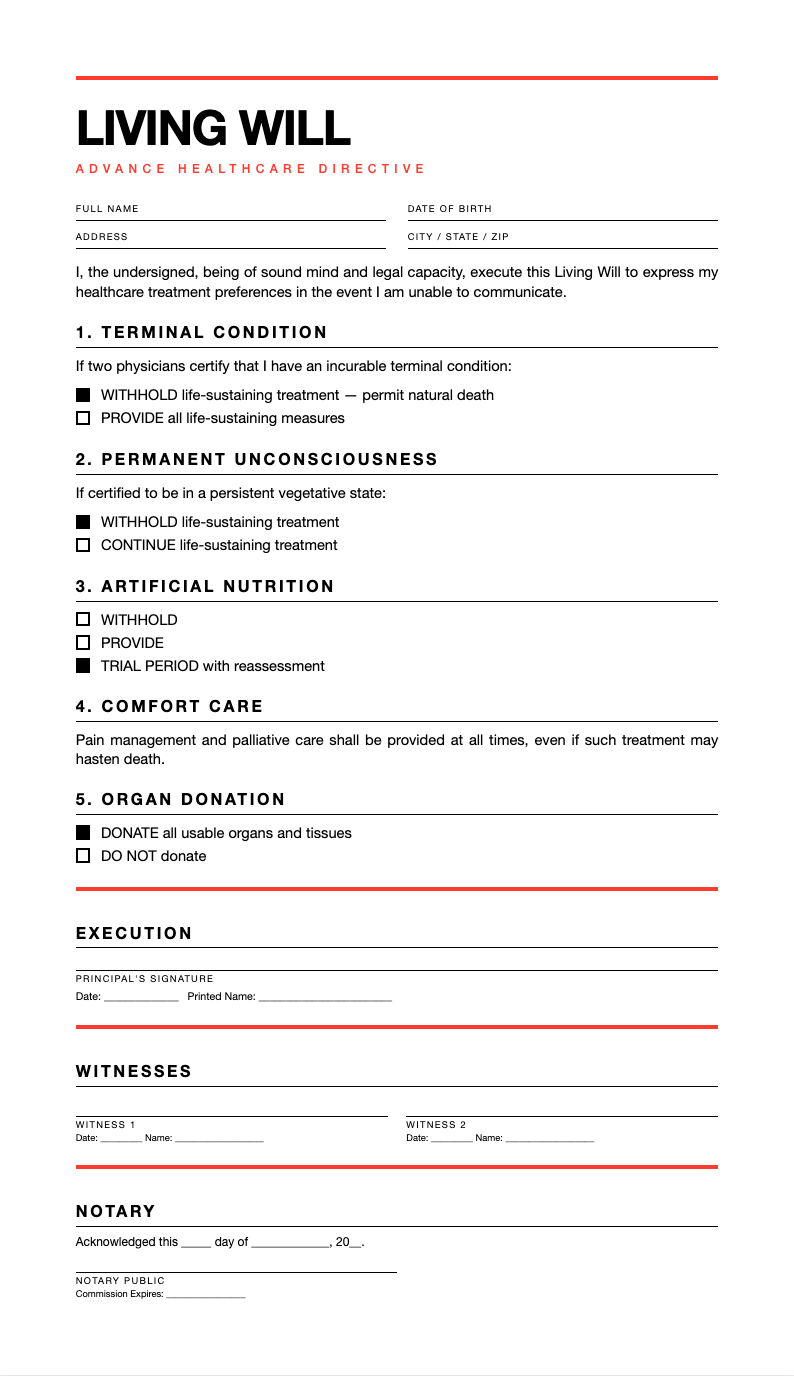 Swiss International living will